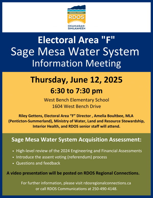 Sage Mesa Water System Information Meeting June 12 2025 Poster