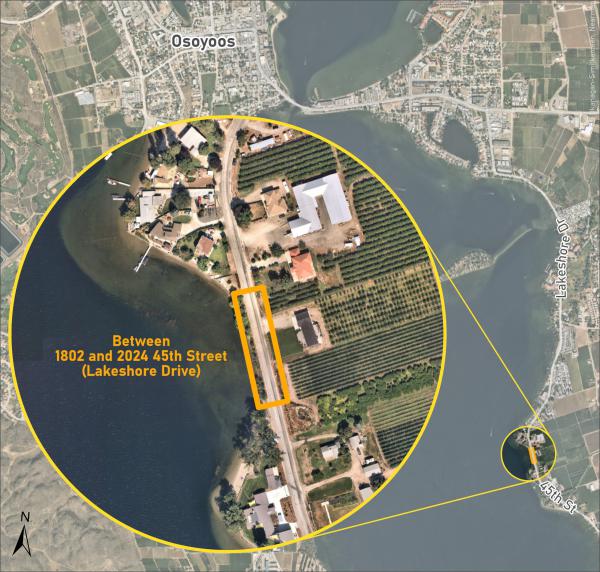 Osoyoos Lake pathway improvement project map