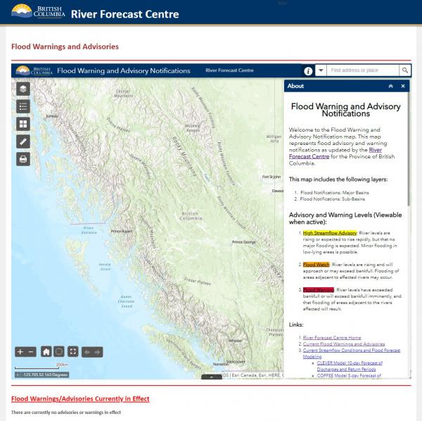 River Forecast Centre Flood Warnings and Advisories 2023 03 09