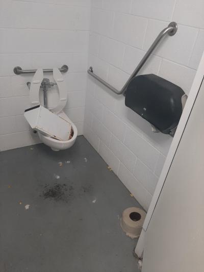20231010 Kenyon Park Area D vandalism washroom 2