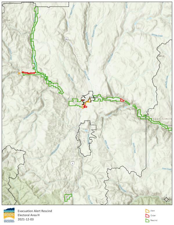Area H Alert Rescind Map 