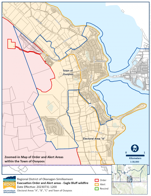 RDOS Osoyoos 20230731EvacuationMapCurrentSituation ZoomedIn