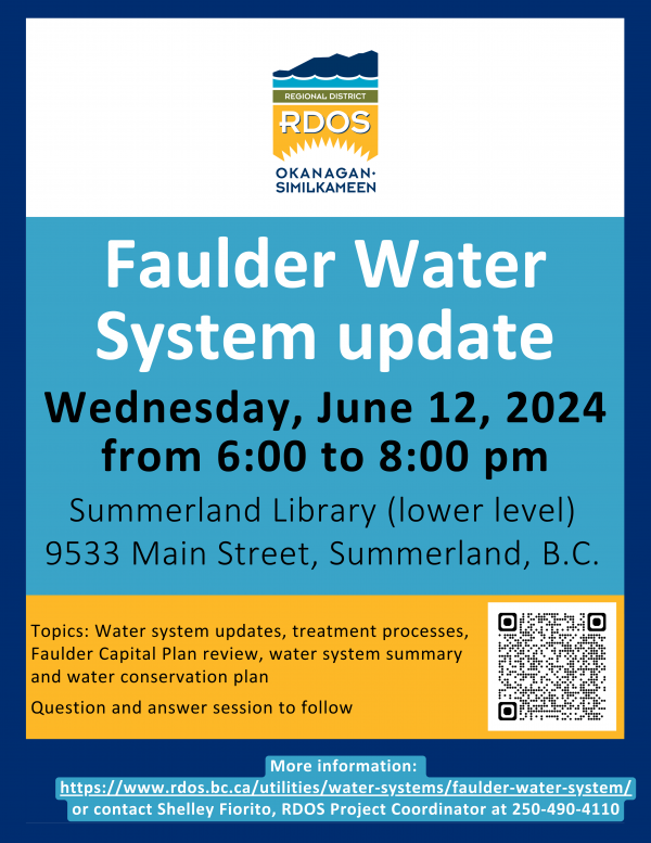 Faulder water system update event poster 8.5x11 digital
