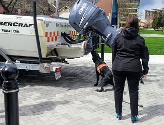 Hilo and Cindy during an inspection