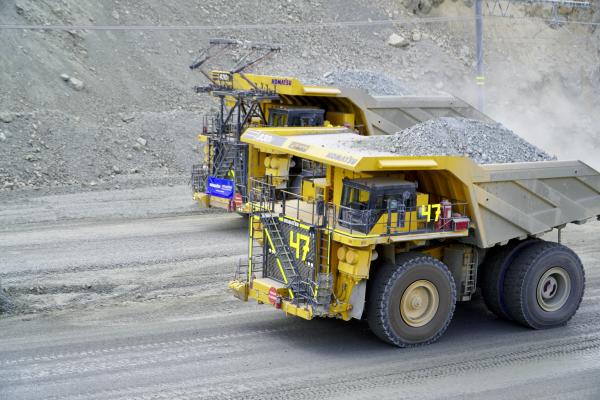 Copper Mountain Mine diesel and electrict haulers