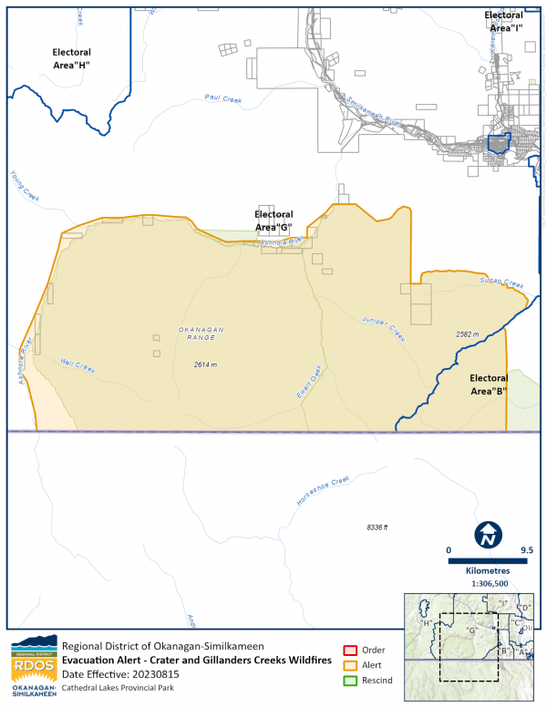 Alert Crater Creek and Gillanders Creek Wildfires