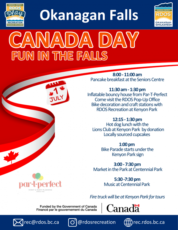 Canada Day Okanagan Falls 2026 poster
