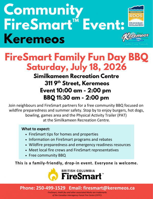 FS Keremeos FireSmart Community BBQ Saturday July 18 2026 2