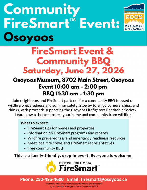 FS Osoyoos FireSmart Community BBQ Saturday June 27 2026